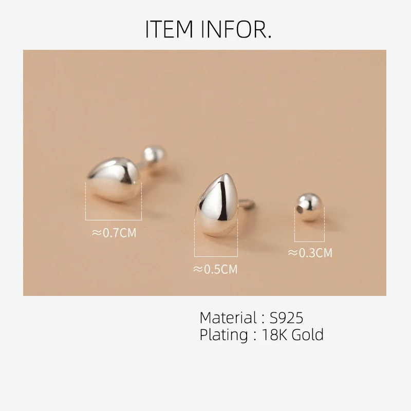 La Monada Stud Earrings For Women Silver 925 Water Drop Fine Women Earrings In Jewelry Stud Earrings 925 Silver Nut Screw