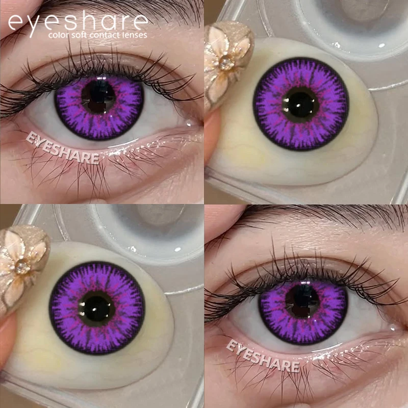 EYESHARE 1 Paar Cosplay Farbige Kontaktlinsen für Augen Rote Kontaktlinsen Anime Rosa Augenlinsen Halloween Beauty Make-up Linsen – Detail 16