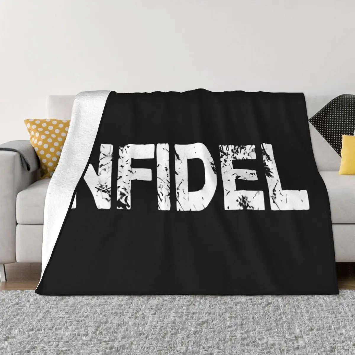 Grunge Infidel Unisex Cotton Oversize Style More Size Woman Stylish Rock Goth Pattern Hot Sell High Quanlity Throw Blanket