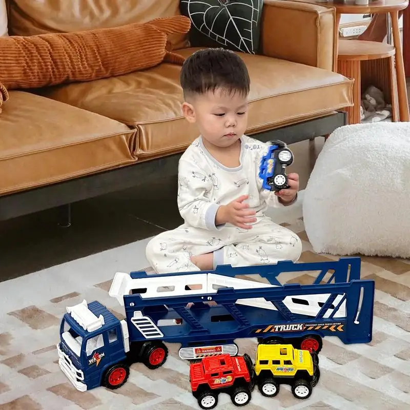 

Car Carrier Truck Toy Girls Sliding Transporter Vehicles Toy Car Toy Truck With Ramp & Carry Storage Kid Toy Vehicles For Home