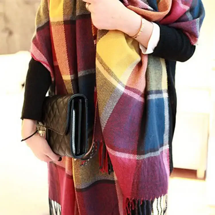 Women Warm classic lattice Scarf Fashion Casual popular Cashmere Couple Plaid Winter Men business Unisex muffler hijab