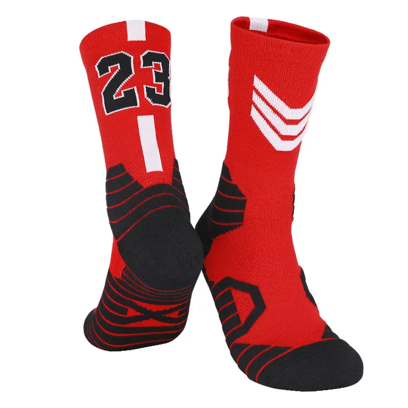 Outdoor Socks Trendy Long Basketball Man Breathable Sports Socks Anti Slip Profession Cycling Socks Basketball Number Socks