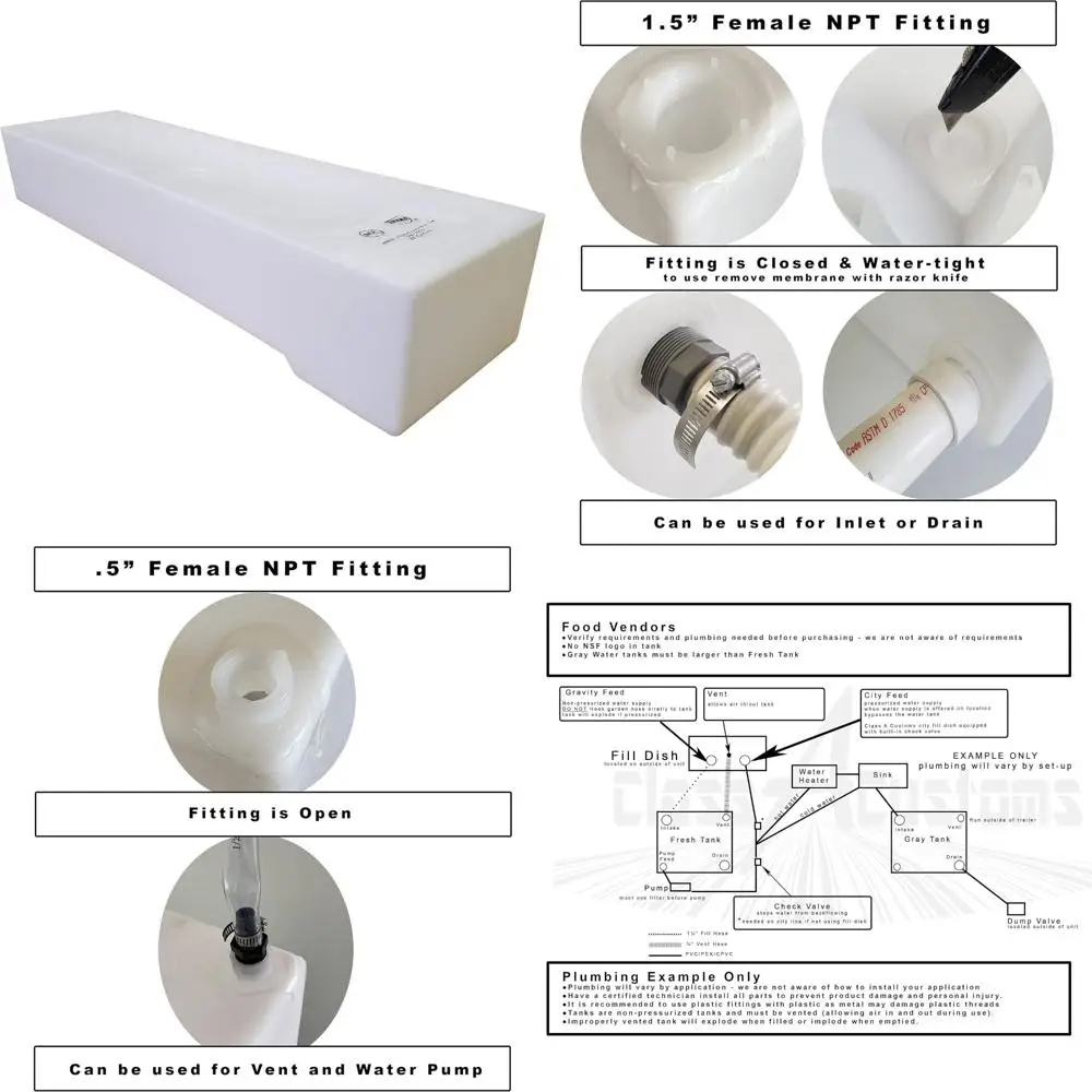 Бак для свежей и серой воды Undermount на 20 галлонов для хранения отходов на колесах