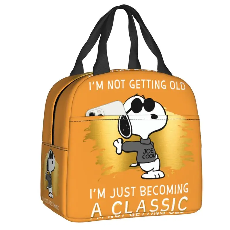 Custom Snoopys Lunch Bag Women Warm Cooler Insulated Lunch Boxes for Kids School Children