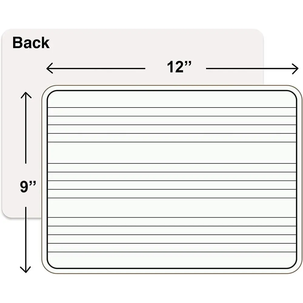 Double-Sided 9x12 White Lap Boards with Music Staff for Kids, Students, and Musicians, Includes Erasers