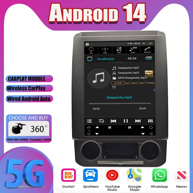 

8GB 256GB Android Radio for Ford F150 2015 -2022 Car GPS Navigation Touch Screen Carplay Car Media Video Player