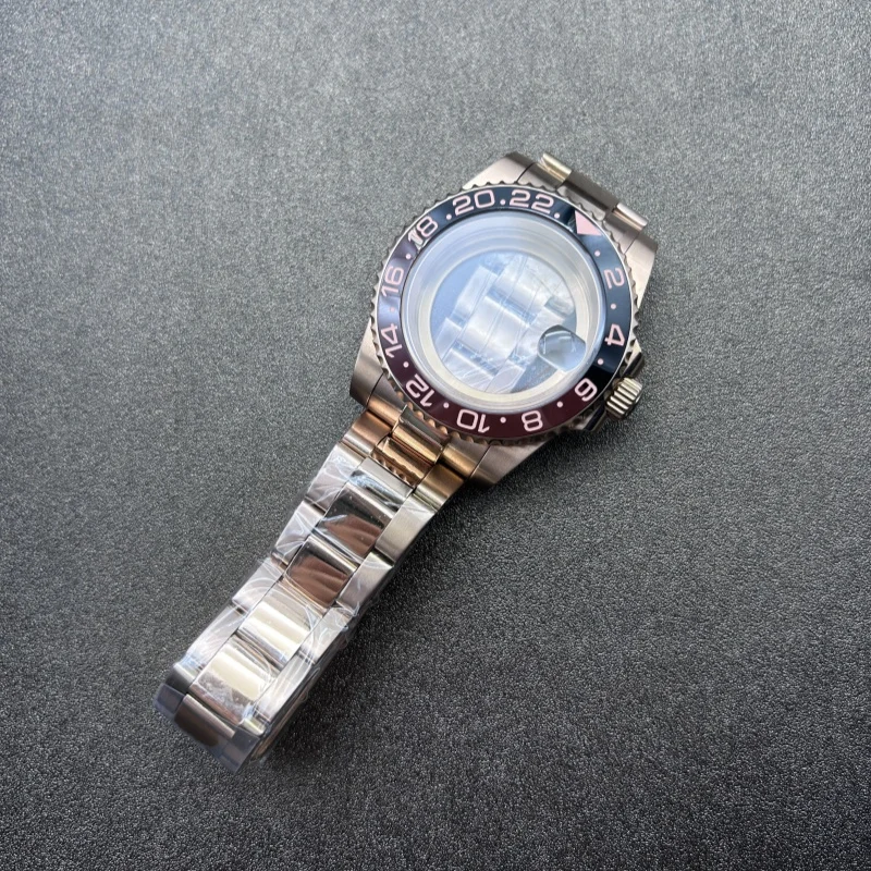 40 مللي متر حافظة يخت كاملة حزام قابل للتعديل غرامة + حلقة مجموعة زجاج الياقوت لحركة NH34/NH35 #2