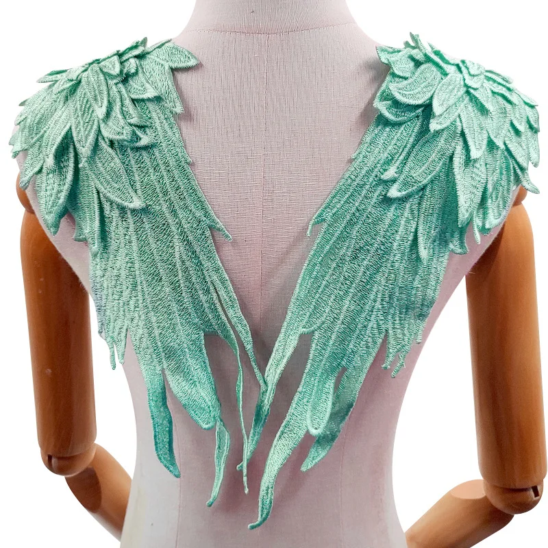 20Pcs Angel's Wings Water Soluble Embroidery Neckties Collar Neck Multi-layer Lace Applique For DIY Accessories