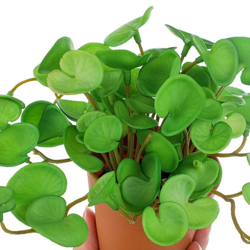 15cm Künstliche Pflanze Mini-Bouquet Kupfermünzgras Weichgummi Künstliche Grünpflanzen Wandbehang für Heim Büro Garten Dekoration – Detail 2