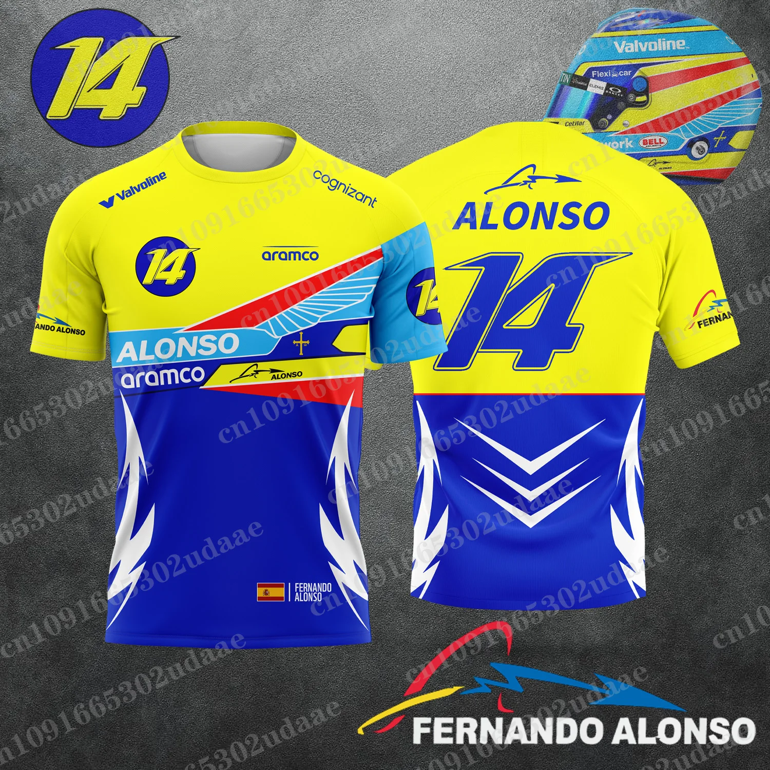2026 New Racing Suit - 3D Design By Fernando Alonso. Casual Summer Men's Short-sleeved T-shirt Lightweight and Breathable