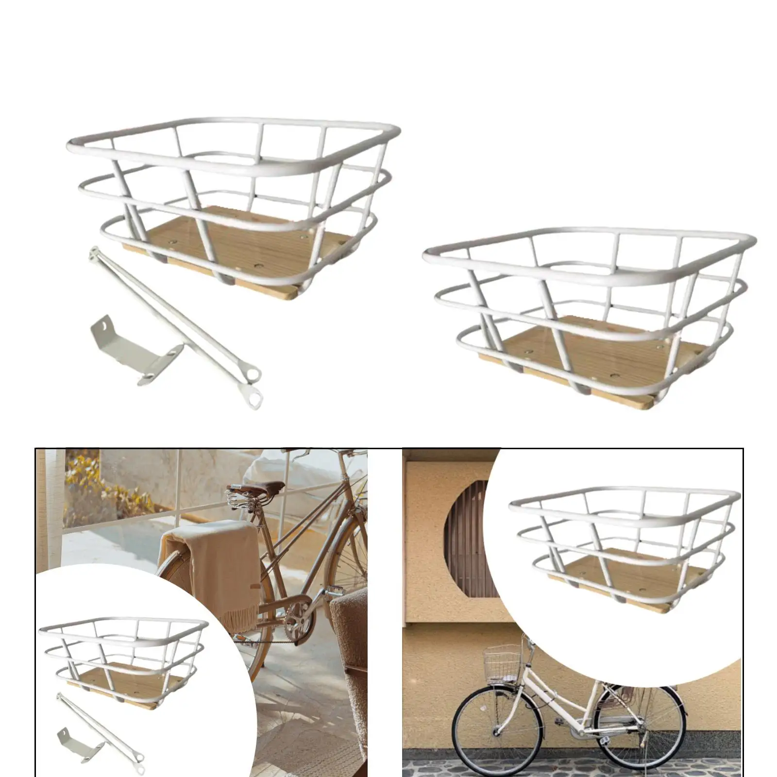 Bike Front Basket Bicycle Cargo Rack Easy Assembly Decor Portable Trendy Cycling Rack Basket Bicycle Basket for Biking Riding