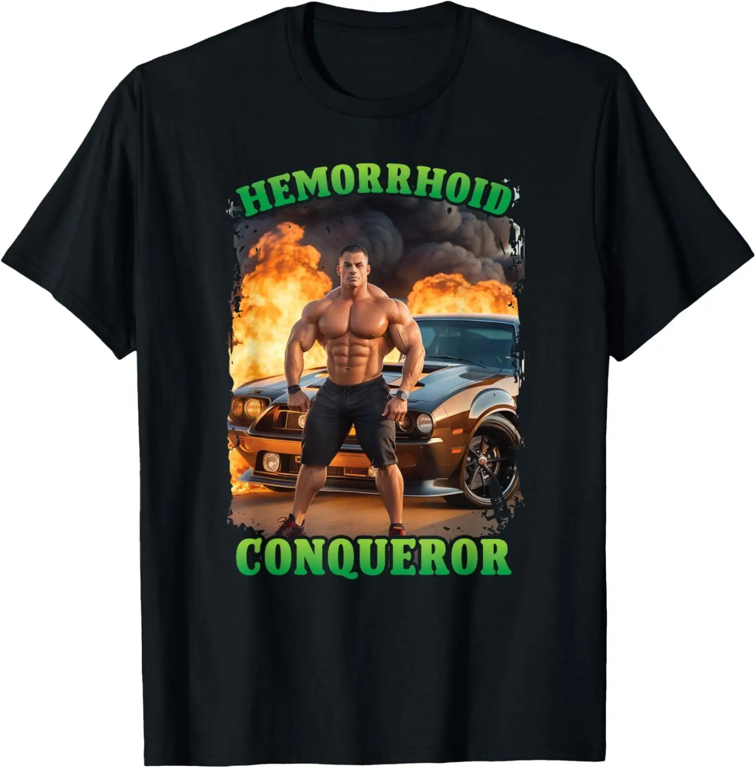 NEW! Hemorrhoid Conqueror Funny Meme Offensive Cringe Joke T-Shirt - MADE IN USA