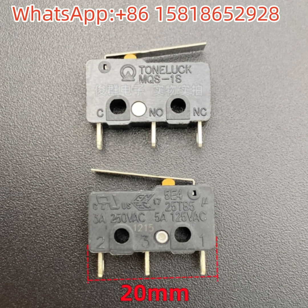 5pcs MQS-1S Toneluck Micro Switch with Handle 3 Pin Travel Reset Button Light Touch Button