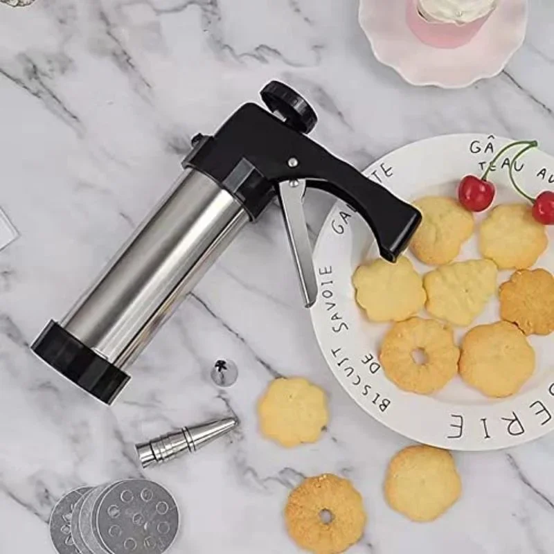 

Cookie Press Stainless Steel Cake Buttercream Decorating Gun Set Cookie Cookie Gun Squeeze Maker Buttercream Framing Gun