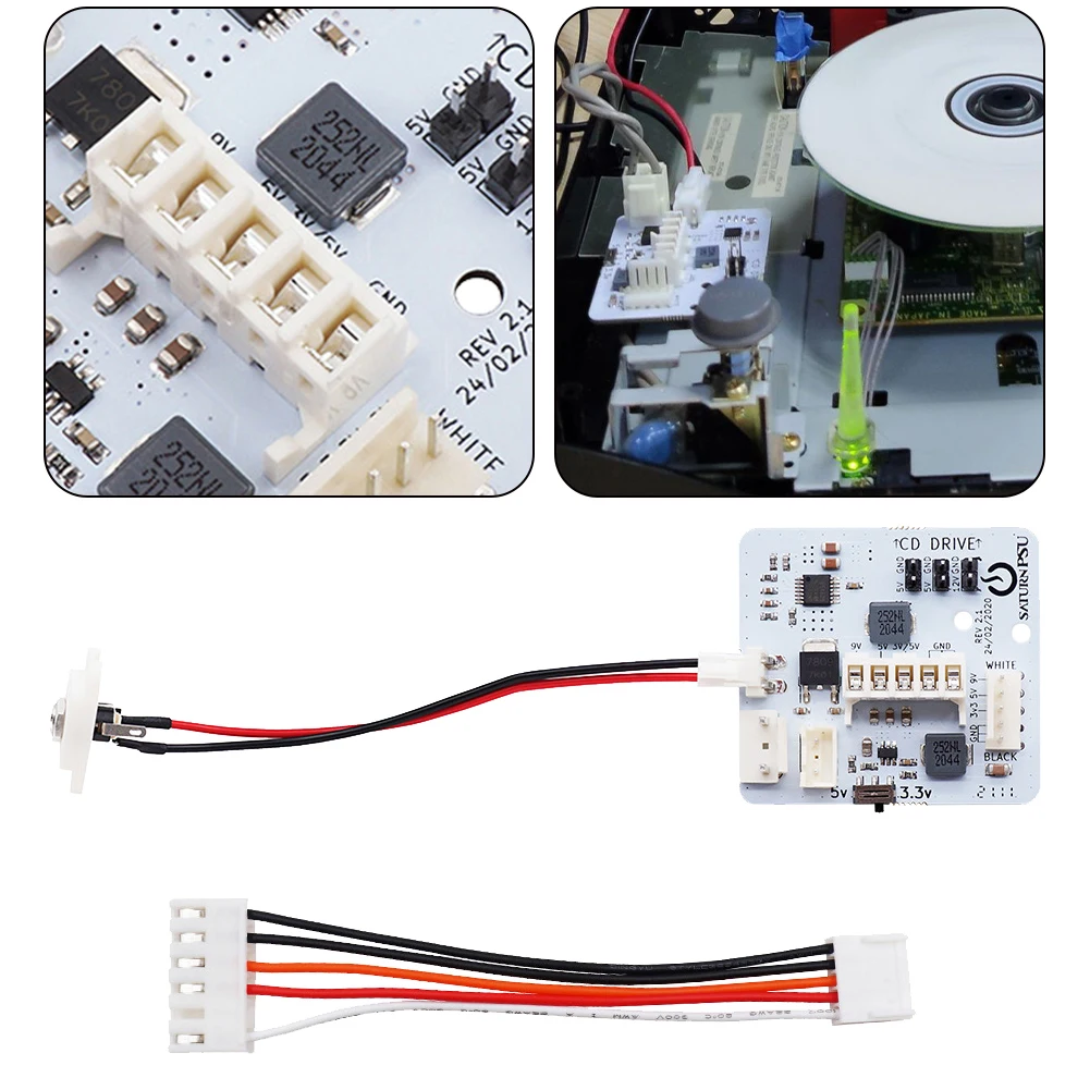 Efficient Game Console Power Supply Replacement for Sega Saturn with Power Plug Adapter Compatible with DreamPSU Models