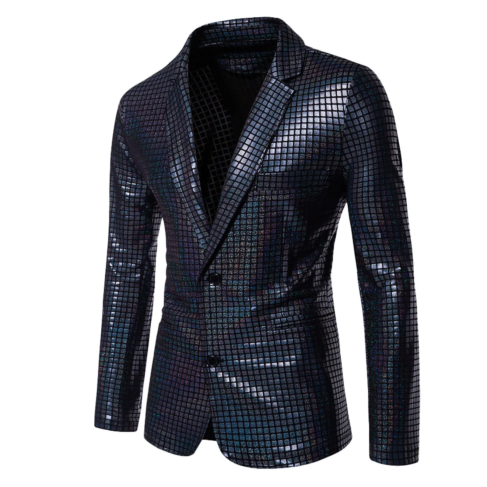 

Men Fashion Sequin Suit Jackets Party Coats Men Wedding Party Blazer Gentleman Button Dance Bling Formal Suit Fancy Show Costume