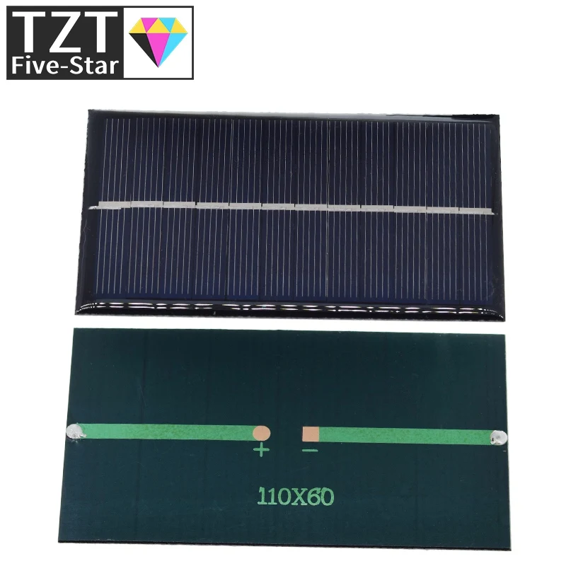 6V 160mA 0.96W Solar Panel 110X60MM Standard Epoxy Polycrystalline Silicon DIY Battery Power Charge Module Mini Solar Cell toy