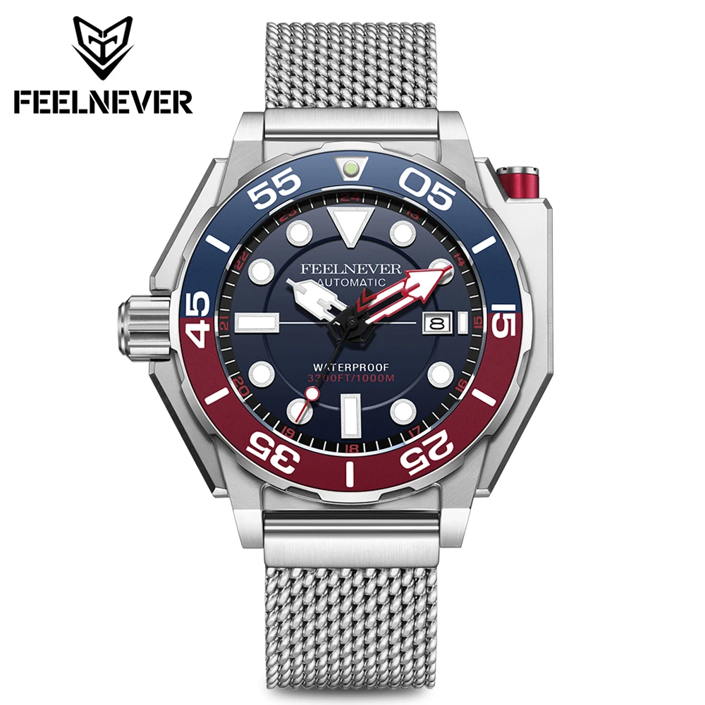 FeelNever New Top brand Men Luxury Watch 1000m Waterproof BGW9 Super luminous relogios masculinos Automatic Mechanical Watches