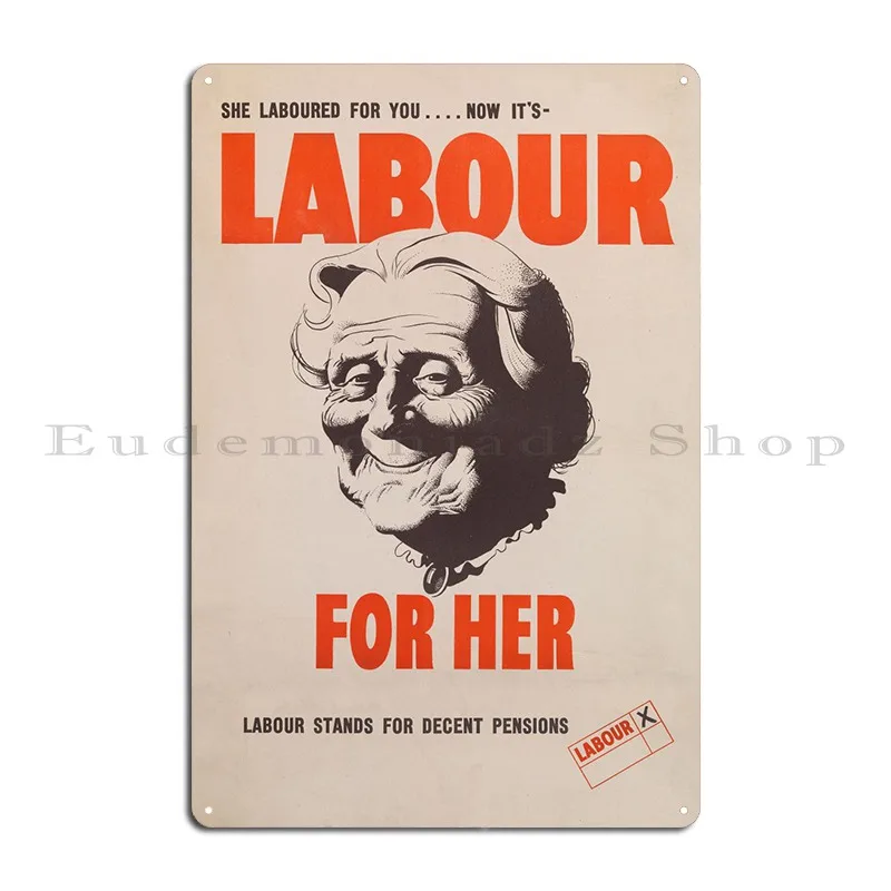 Labour For Her Metal Sign Club Bar Party Club Bar Designer Wall Mural Tin Sign Poster