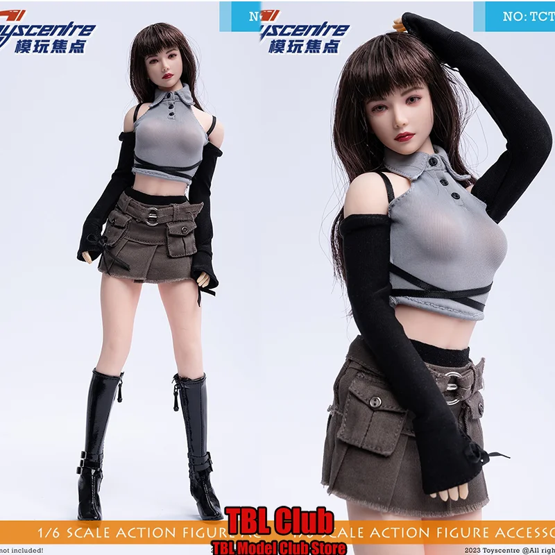 

Toyscentre TCT-033 1/6 Scale Female Clothes Cool Street Style Crop Tops Off Shoulder Outfit For 12-inch Action Figure Soldier