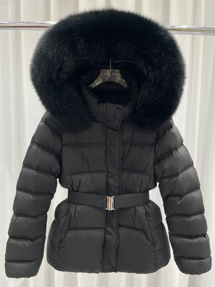 Women Luxury Short Winter Fur Coat Hooded Fur Coat Belted Zipper Closure Slim Fit Premium Oversized Outerwear for Cold Weather