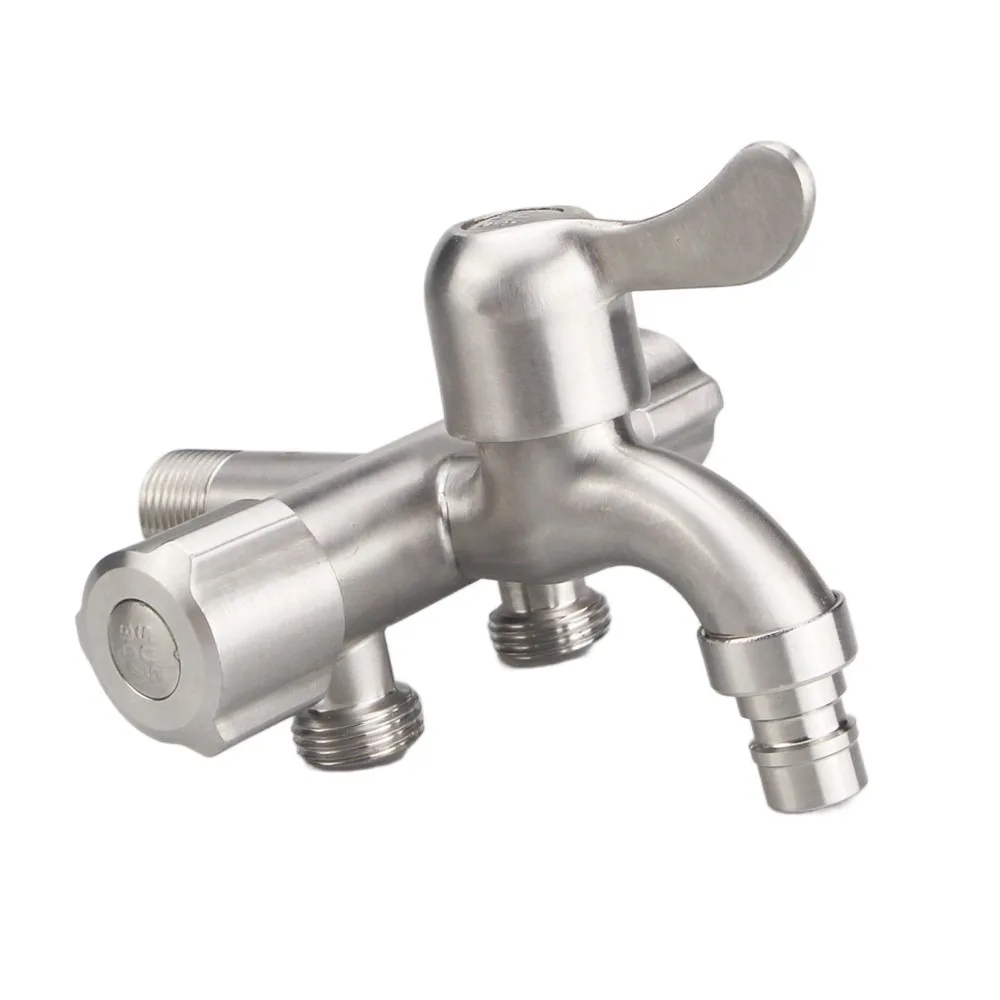 

Трехходовой смеситель из нержавеющей стали 304, 1 в 3, угловой клапан с двойным выходом, независимые переключатели 1/2 дюйма