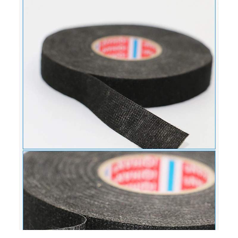 เทปผ้าติดรถยนต์กาวเทปกันความร้อน15ม./20ม. สำหรับมัดสายไฟรถยนต์เทปความร้อนไฟฟ้า8-19มม.