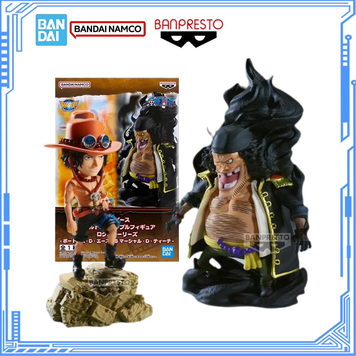 

Bandai Genuine One Piece Model Kit Аниме Фигурки WCF Log Stories Portgas·D· Ace VS Marshall·D·Teach Коллекция Модель Игрушки Подарки