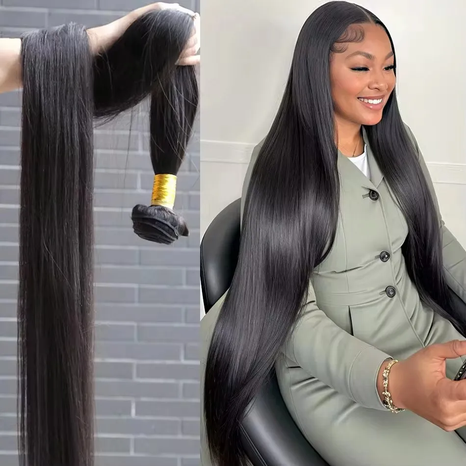 30 Inch Bone Straight Bundles Human Hair Unprocessed Raw Remy Hair 3 4 Bundles Brazilian Extension Double Weft For Women