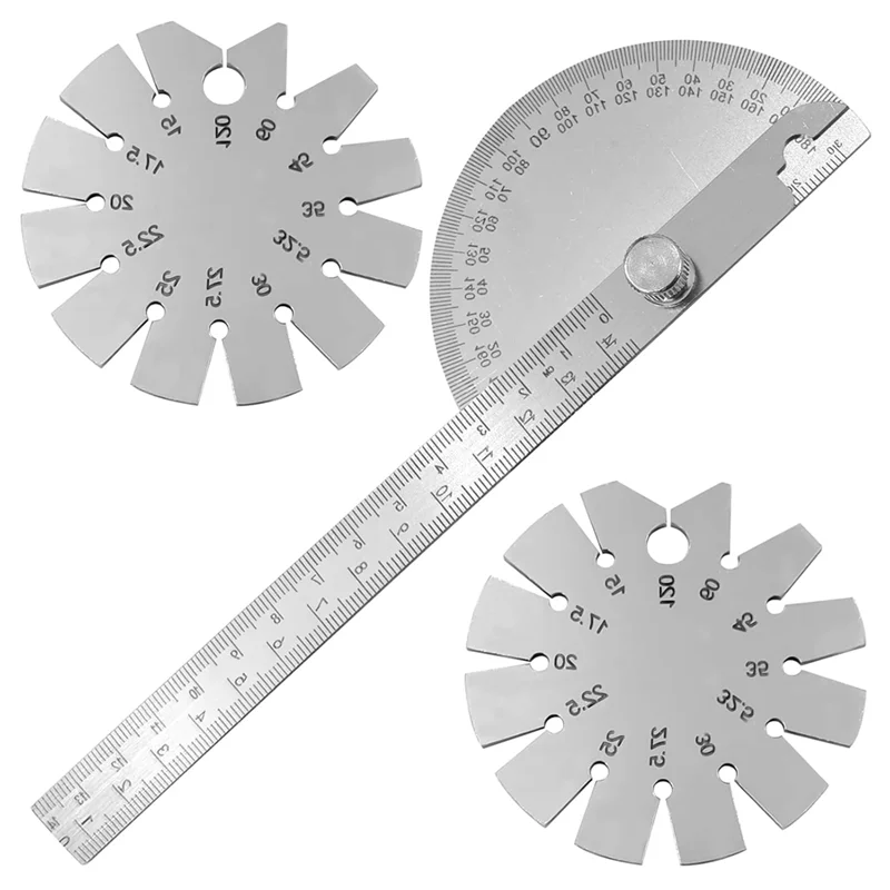 AS95-15-120 Degree Knife Angle Finder And 180 Degrees Protractor Kit Bevel Gauge Angle Gauges Ruler Measuring Tool