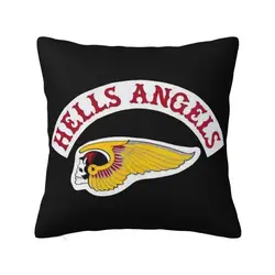 Hells Angels World Logo Cushion Cover 40x40cm Motorcycle Club Soft Luxury Throw Pillow Decor Home