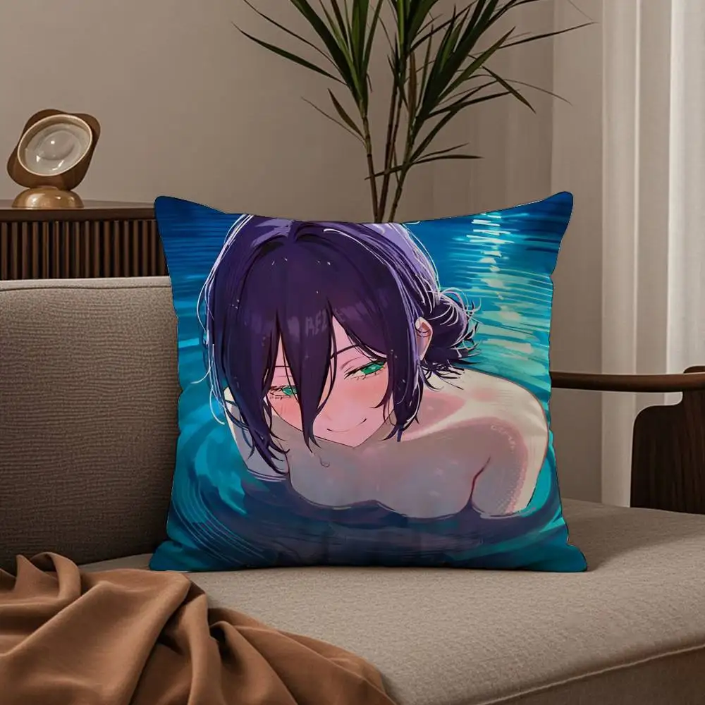 أنيمي R-الاهتزاز بالمنشار مثير كيس وسادة الراحة أريكة سرير حريري أنيق غير مرئية سستة مخصص غطاء الوسادة الزخرفية