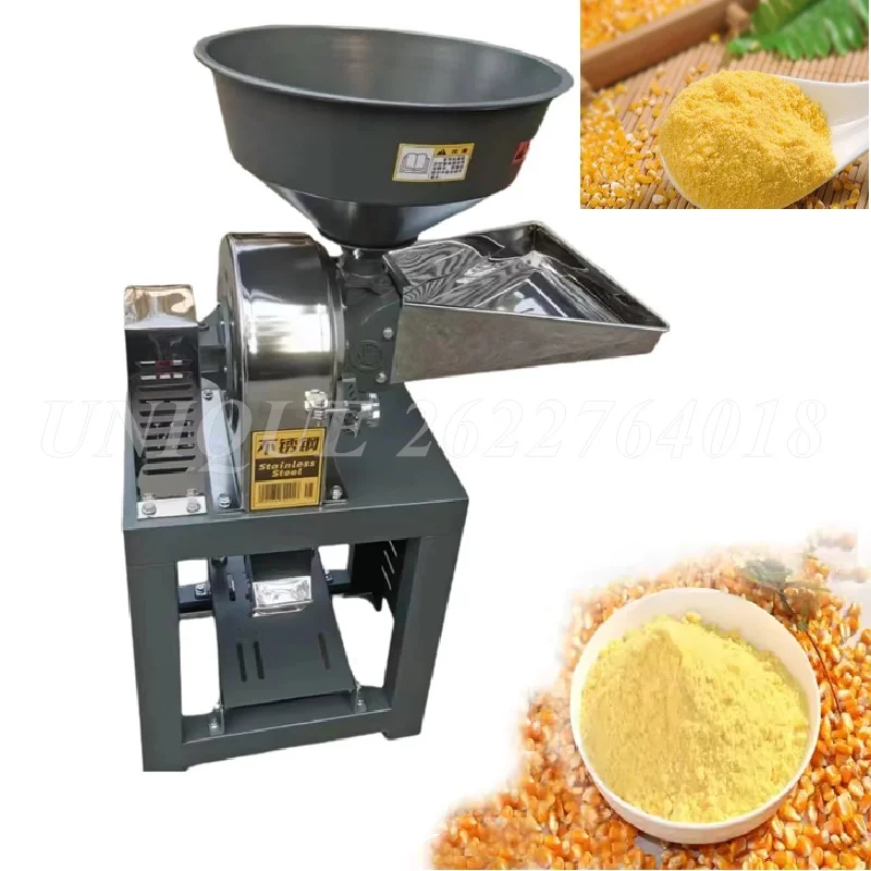 Commercial 150-250kg/H Stainless Steel Herb Spice Grain Grinder Electric Coffee Grinder Dry Food Powder Miller Grinding Machine