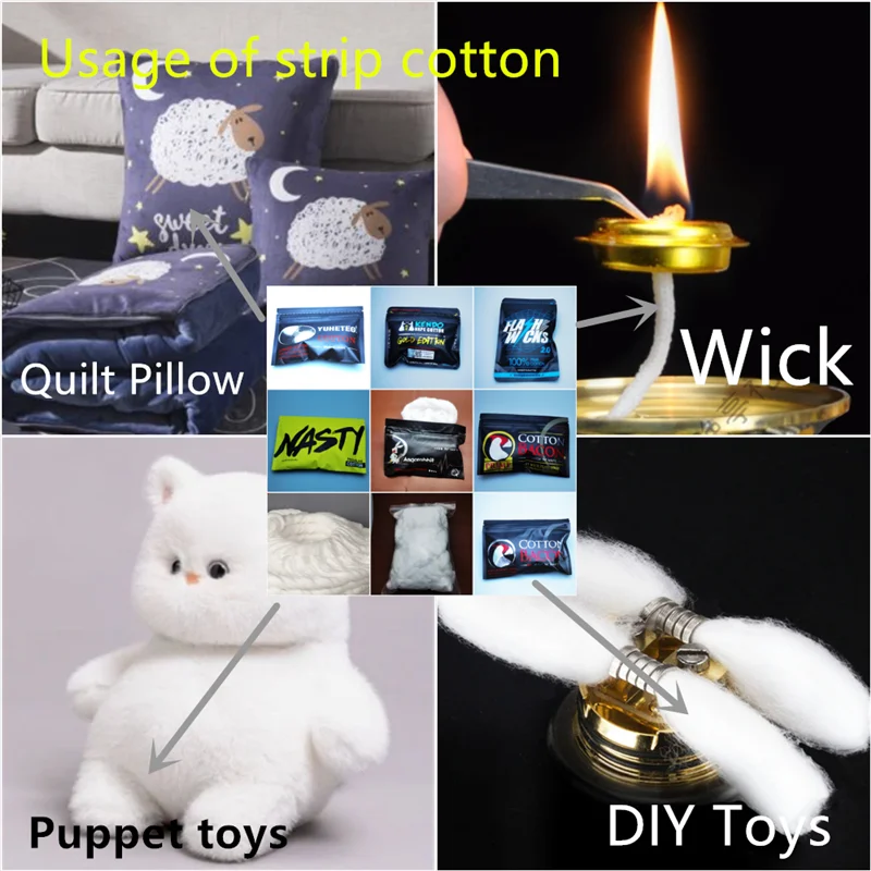 Flashwicks Algodón de Fibra Corta AngoRabbit NASTY KENDO Cotton Bacon Prime, Material de Relleno DIY