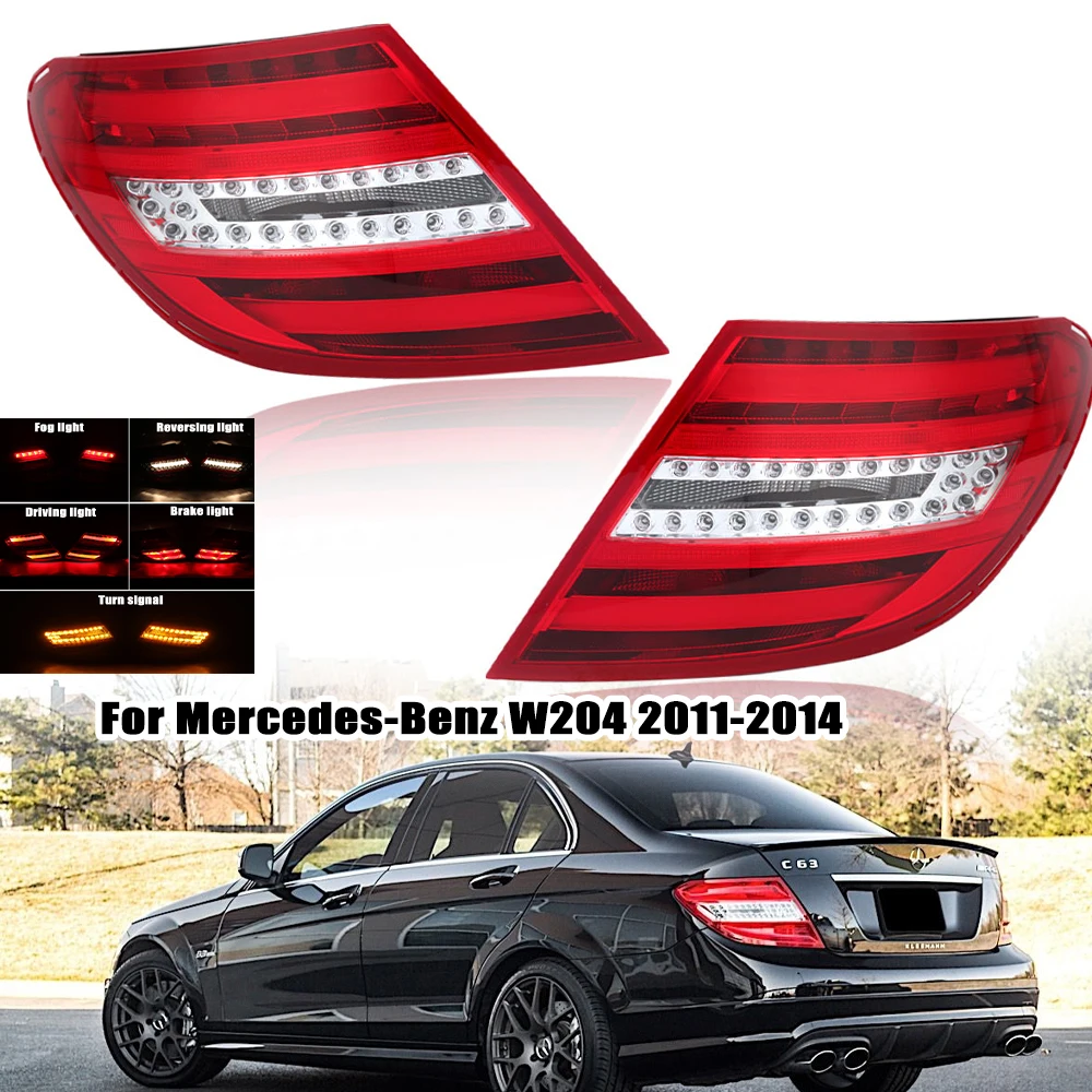 Luz trasera para Mercedes Benz W204 C180 C200 C220 C260 C280 C300 2011-2014 luces de marcha atrás de freno de conducción accesorios de coche