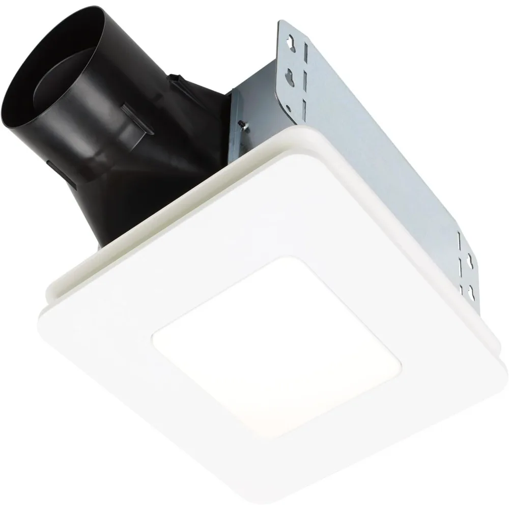 

Вытяжной вентилятор для ванной комнаты с LED-подсветкой, потолочное крепление, простая установка, бесшумная вентиляция, 80 CFM, контроль влажности и запахов, ENERGY STAR