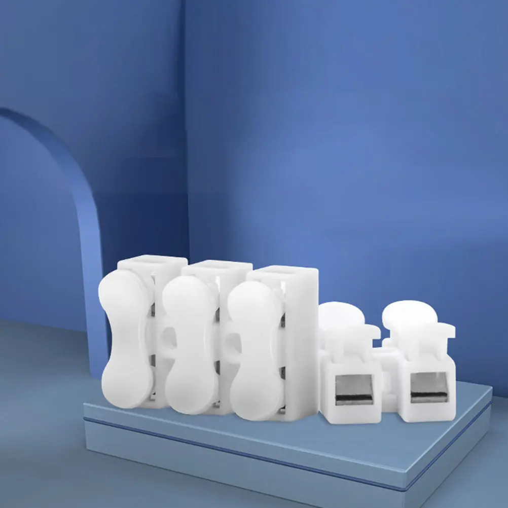 

100 шт. пружинных зажимных клеммных соединителей для светодиодных лент, адаптеров, проводных клеммных блоков, устойчивых к коррозии, безопасных при высоком давлении, из АБС-пластика