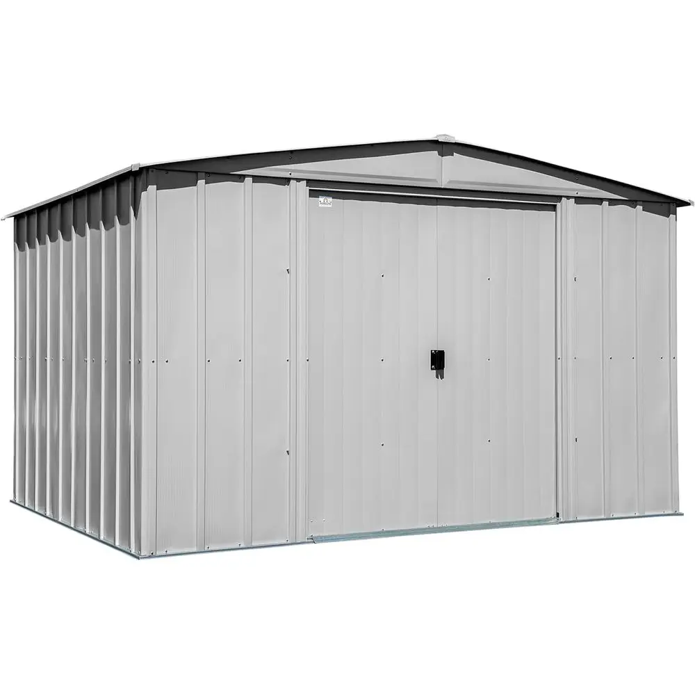 

Винтажный серый стальной сарай для хранения 10'x8'