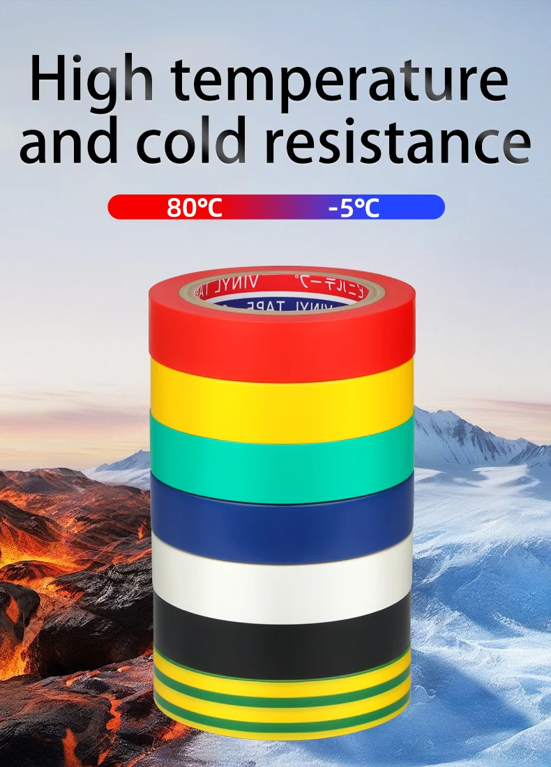 10 m langes Isolierband, PVC, verschleißfest, starke Haftung, flammhemmend, bleifrei, isolierend, wasserdicht, Elektriker, Hochspannung – Detail 1