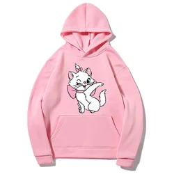 Disney The Aristocats Streetwear Catoon Harajuku Casual Hoodies Cute Fashion Clothes Top Pullover Loose Spring Autumn Coat Print