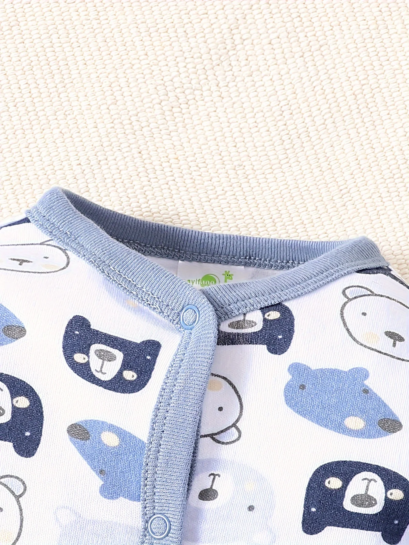 2-Picec Baby Four Seasons Tie Feet Bodysuit for Boys Little Bear Creative Baby Cute Bodysuit Made of Pure Cotton, Soft Comforta