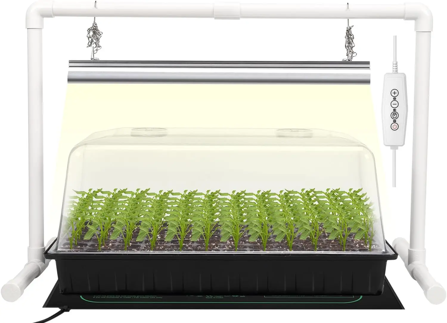 

Полный стартовый комплект для семян с подсветкой для выращивания, тепловым ковриком и таймером — лоток 1020, куполом для влажности для садоводства в помещении