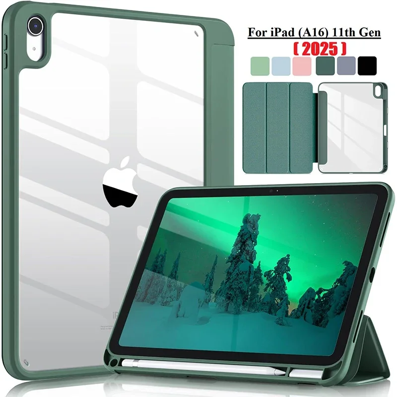 

Чехол с держателем для карандашей для iPad (A16) 11-го поколения Air11 13 11 2025 2024 Pro11 12.9 13 Smart Case Air 3 4 5 10.9 7 8 9th 10.2 Funda
