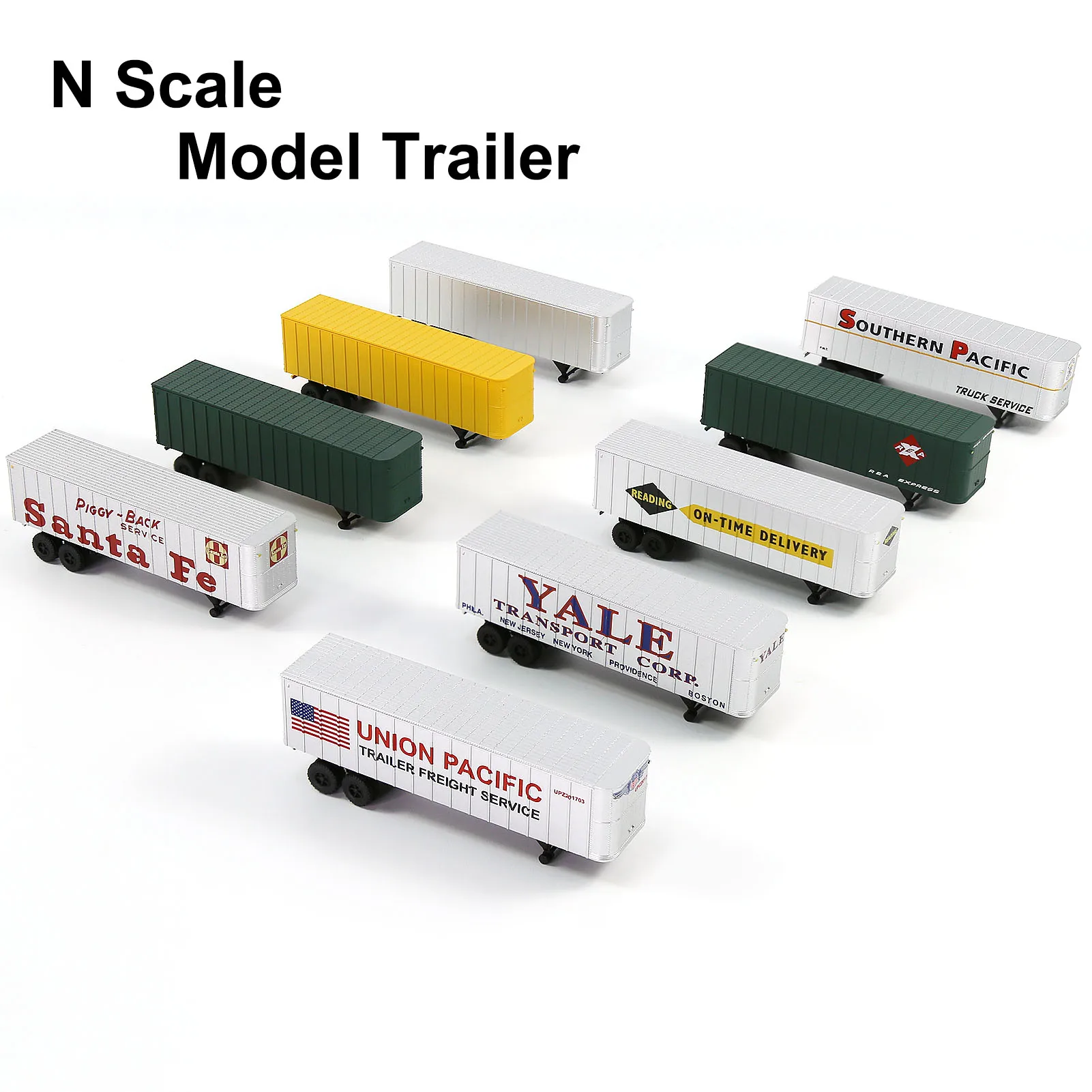 Evemodel Semi-trailer - N Scale Model Trailer Painted (Pack of 2) for Model Tractor Model Wagon C15066