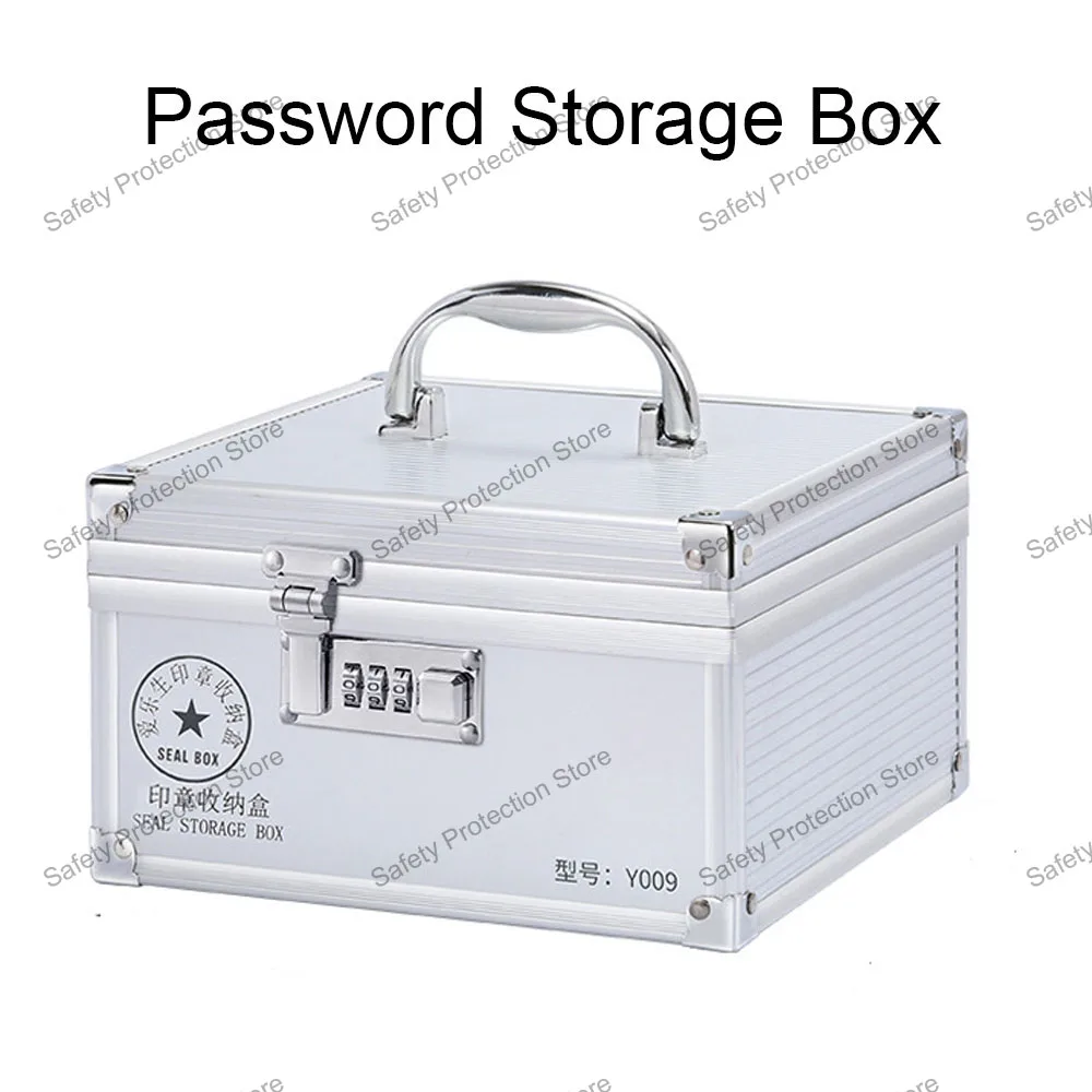 Password Storage Box 3 Digital Combination Lock Safe Box for Seals Storage Mini Box Home Office Organizer Case with Handle