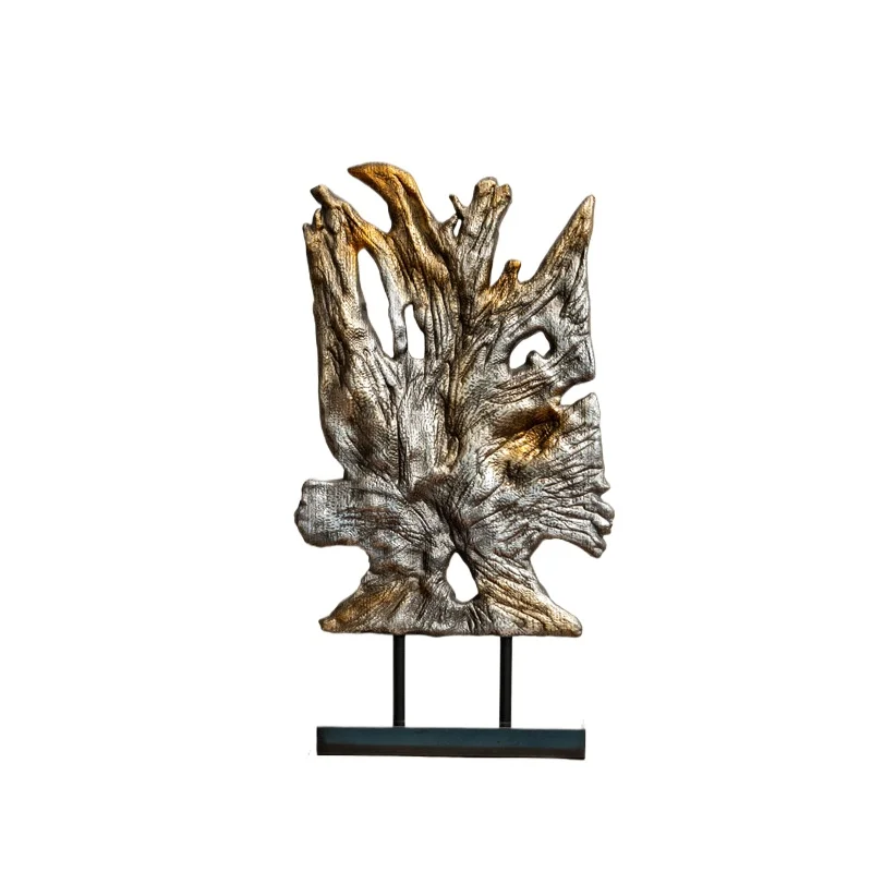 

Home new Chinese retro Zen porch table small sculpture, root carving art decoration wabi sandy wind old