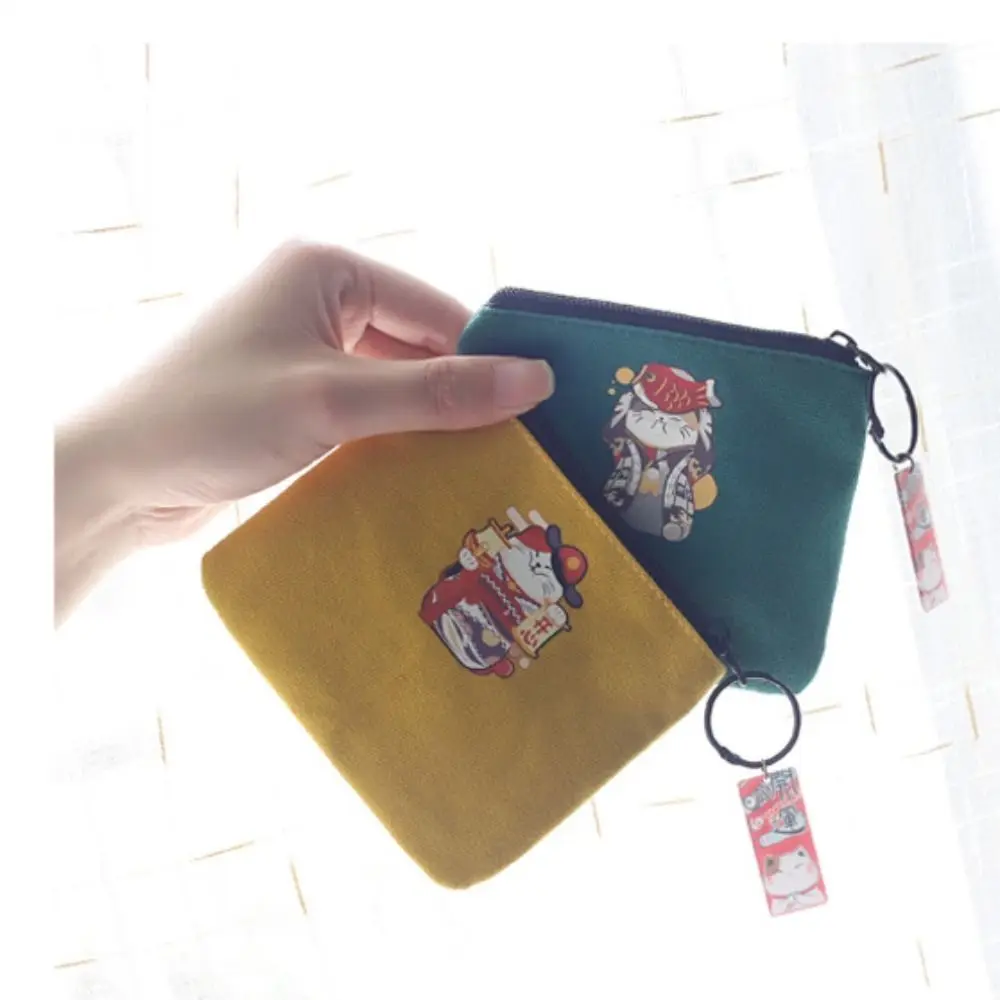 

Lucky Cat Maneki Neko Coin Purse Zipper With Pendant Change Storage Bag Pocket Fortune Cat Lipstick Cosmetic Bag
