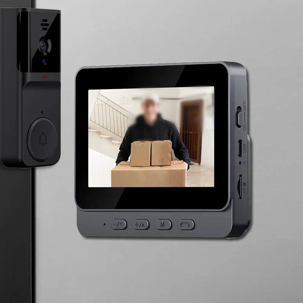 Wireless 4.3 inch Visual Doorbell with Integrated Display Screen and Intercom for Indoor Visitor Identification and