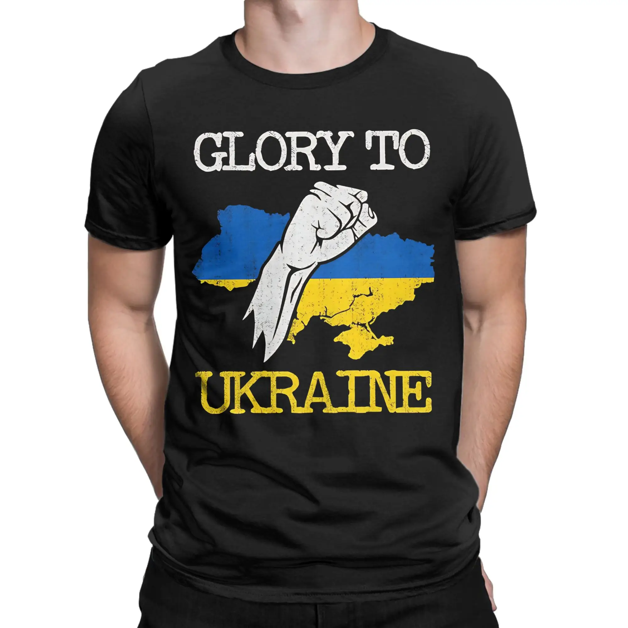 Camiseta Glory To Ukraine Slava Ukraini con bandera ucraniana, camisetas Vintage de verano, camiseta informal de algodón para hombre, camiseta informal