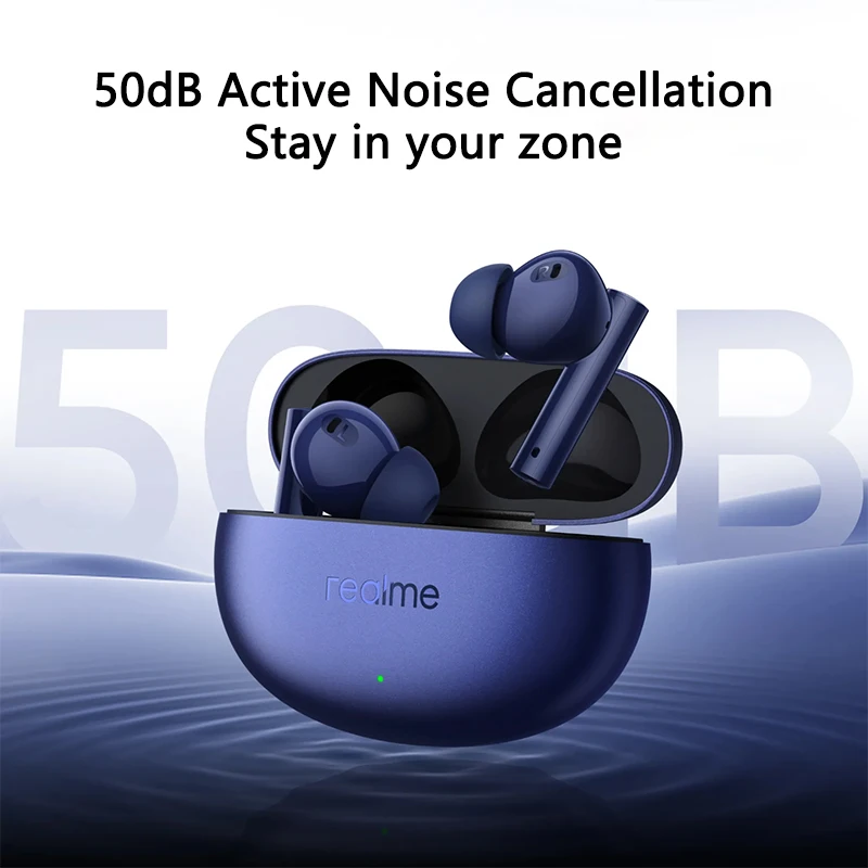 الإصدار العالمي من سماعات Realme Buds Air 5 TWS 50dB سماعة رأس لاسلكية بخاصية إلغاء الضوضاء النشطة عمر البطارية 38 ساعة Bluetooth5.3